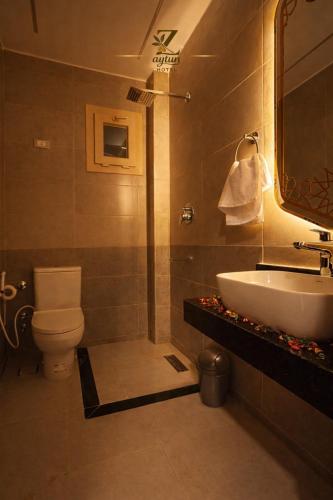 a bathroom with a toilet and a sink at Zaytun Hotel Dahab in Dahab