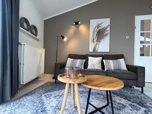 a living room with a couch and a table at Aquaronde 117 in Lemmer