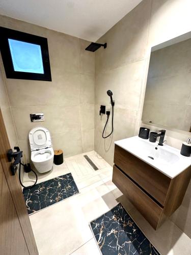 a bathroom with a sink and a toilet at Apartment in Sousse in Sousse