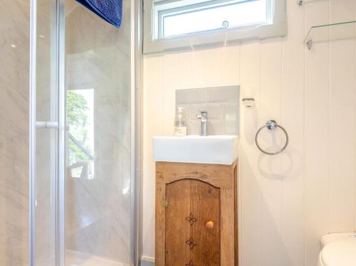 a bathroom with a sink and a shower at 1 Bed in Hereford oc-79575 in Byford