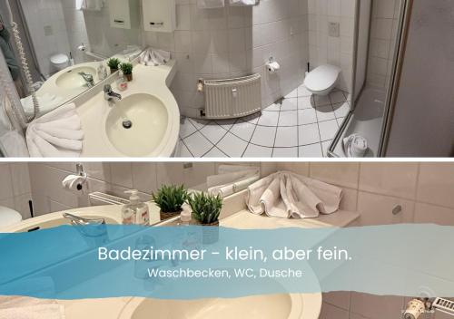 a bathroom with a sink and a toilet at Ferienwohnung Karrasch in Schwangau
