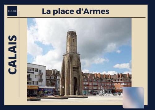 a tall tower in the middle of a city at La coloc suédoise in Calais