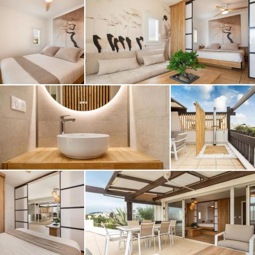 Villa Bamboo terrasse parking Port Nature Village Naturiste