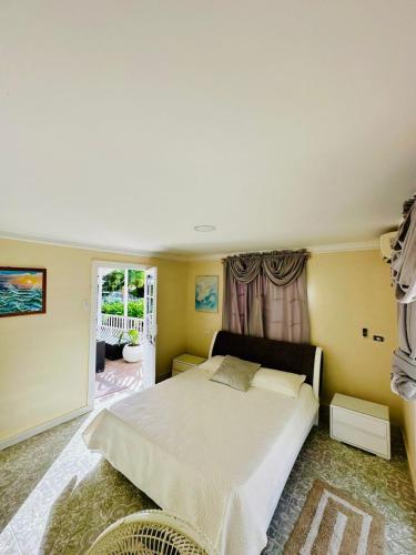 a bedroom with a large bed and a window at Enchanted Paradise in Ayacucho