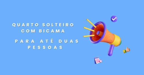 a megaphone on a blue background with the text saudi southern comidium at Lar doce lar, Quarto solteiro Bicama, residência Familiar Compartilhada in Pato Branco
