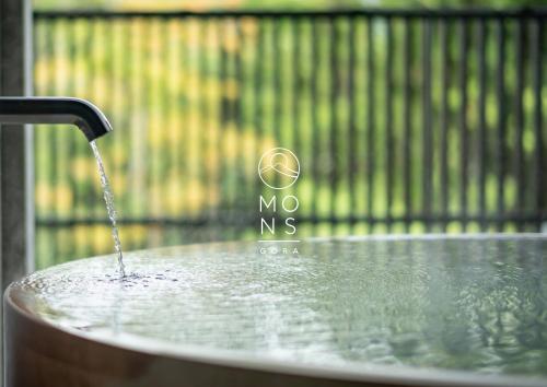 a stream of water coming out of a fountain at MONS GORA Luxury Private Villa with Onsen Hakone Gora in Hakone