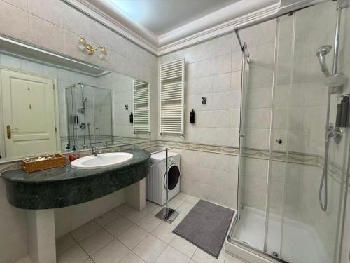 a bathroom with a sink and a shower at Gt holiday in Rome