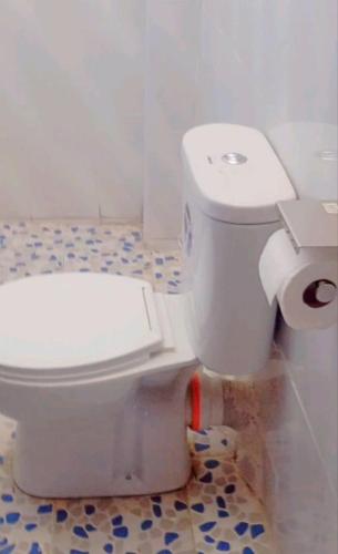 a bathroom with a white toilet in a bathroom at The Elite havens in Nairobi