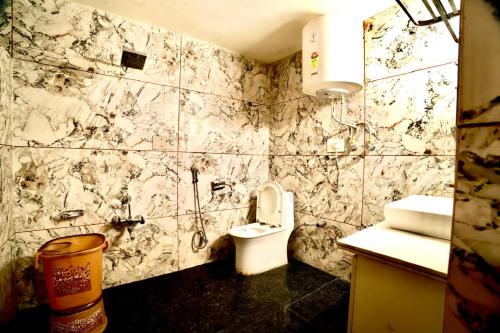 a bathroom with a toilet and a sink at Hotel Park Plaza Srinagar in Srinagar