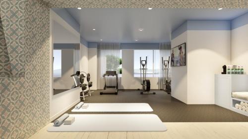 a rendering of a wellness room with a gym at Bel Hôtel Oléron Thalasso & Spa - MGallery Collection in Saint-Trojan-les-Bains