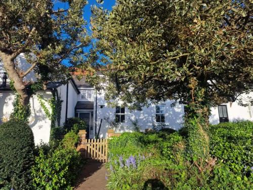 a white house with trees in front of it at Spacious City centre 2 bed home Parking Sleeps 4 in Chester
