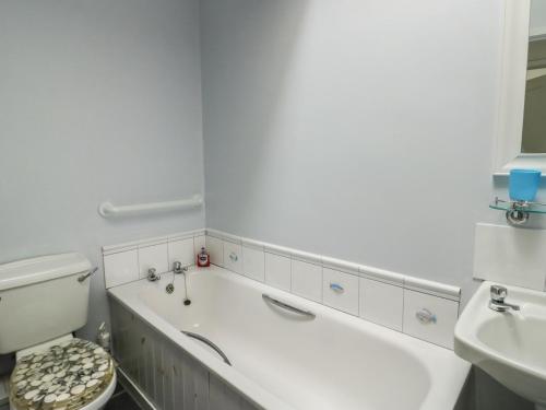 a bathroom with a tub and a toilet and a sink at 23 Beach Road in Y Felinheli