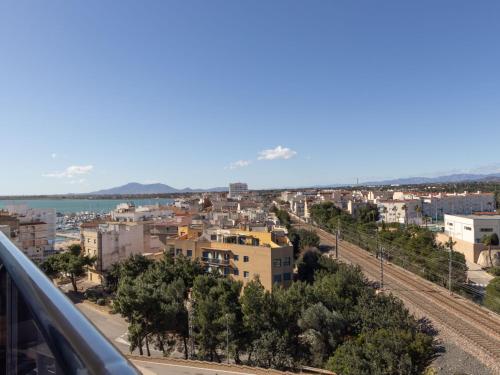 a view of a city from a balcony at Studio Justina by Interhome in L'Ampolla
