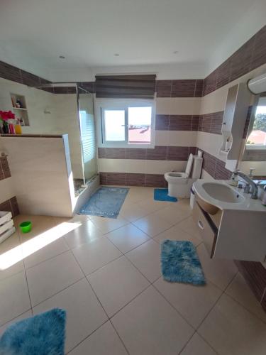 a bathroom with a sink and a toilet at Résidence Mialy in Manankasina