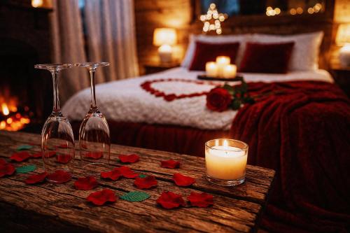 Le Chalet romantique en montagne, SPA, Écran cinéma, Lit king size, day use, 5min centre