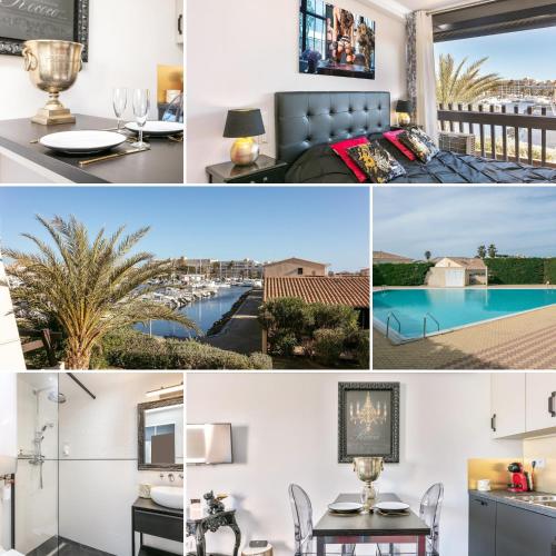 Le Barocci Port vénus - Appartement luxe - vue port - piscine - parking - Village Naturiste