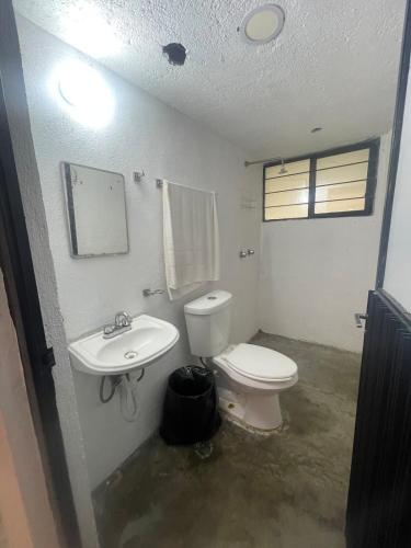 a bathroom with a toilet and a sink at Departamento MG in Puebla