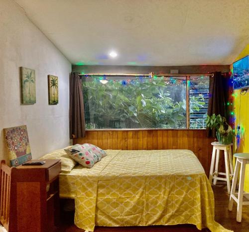 a bedroom with a bed and a window at Beautiful Second Story Apartment 202 Next to Playa Flamingo in Playa Flamingo