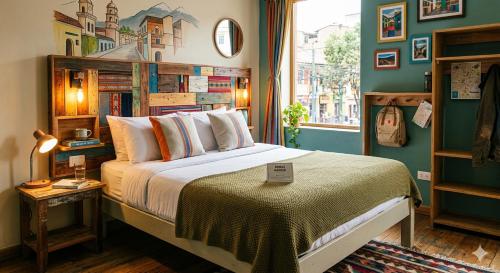 a bedroom with a bed and a window at Hotel Taj Vista by Navodyans Near Taj Mahal in Agra