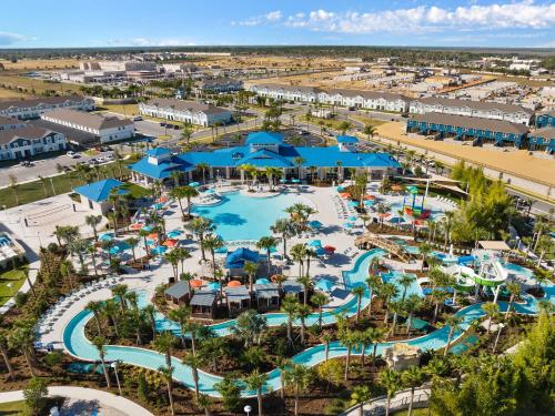 an aerial view of a pool at a resort at Windsor Resort Private Pool & Theater Game Room in Davenport
