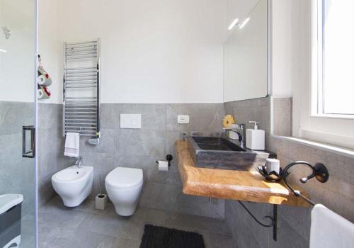 a bathroom with a sink and a toilet at Stella Maggiore in Verbania