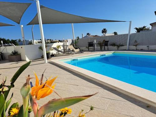 a swimming pool next to a house at Amigos para Sempre - Guesthouse in Ferragudo