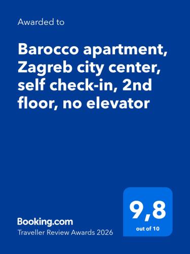 Barocco apartment, Zagreb city center, self check-in, 2nd floor, no elevator