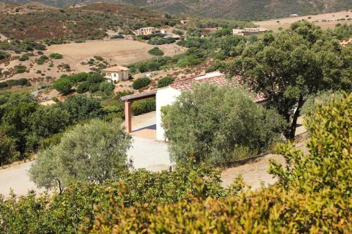 a house on a hill with trees in the foreground at Fighezia in Fluminimaggiore