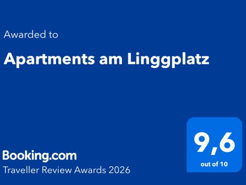 a blue sign with the words applicants an interpreter at Apartments am Linggplatz - Ruhige Lage in der Fußgängerzone - Self-Check-in - Parkhaus inklusive - Schnelles WLAN in Bad Hersfeld