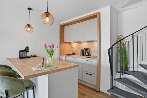 Kuchyň nebo kuchyňský kout v ubytování Deichblume