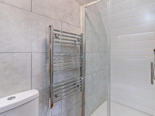 a bathroom with a toilet and a shower stall at 1 Bed in Brecon oc-95630 in Aber-Brân