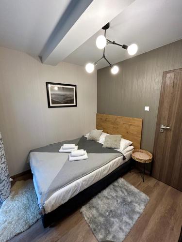 a bedroom with a large bed in a room at Kurort Kozubnik Daglezja D23 Vista Stay in Porąbka