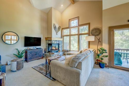 a large living room with a couch and a television at Idyllic Incline Village Getaway in Incline Village