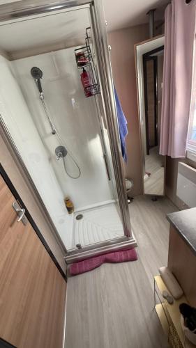 a bathroom with a shower in a room at My Freedom in Hyères