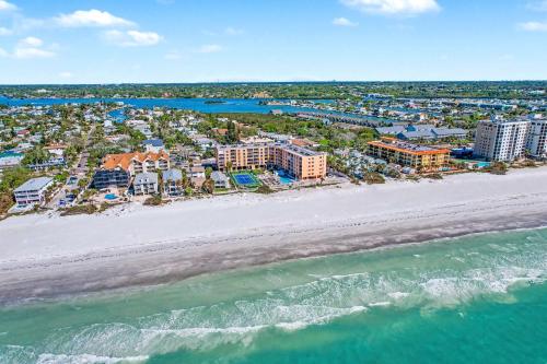 an aerial view of the beach at the resort at Reef Club 107 in Clearwater Beach