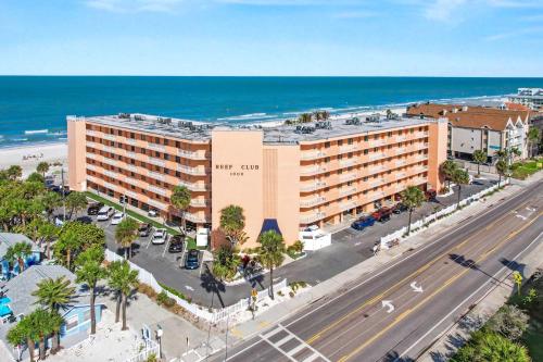 an aerial view of a hotel and the beach at Reef Club 107 in Clearwater Beach
