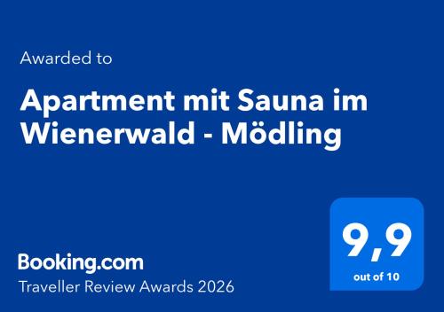 a screenshot of the appointment mins sauna in wemerukong modalling at Apartment mit Sauna im Wienerwald - Mödling in Mödling