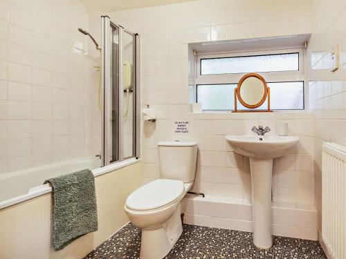 a bathroom with a toilet and a sink at 1 Bed in Ilfracombe oc-parsc in Berrynarbor