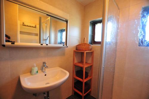 Bilik mandi di Ferienhaus Mühlblick