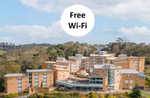 an image of an apartment building with the words free wifi at University of Exeter - Holland Hall in Exeter