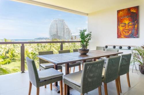 a dining room with a table and chairs at 4-BR paradise view in Acapulco in Acapulco