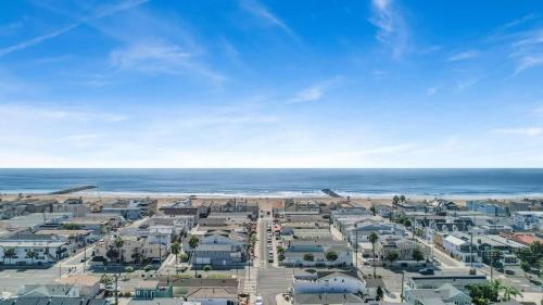 an aerial view of a city and the ocean at Contemporary Value Duplex with Rooftop Deck- 303 home in Newport Beach