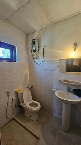 a bathroom with a toilet and a sink at Aurora Residence Nuwara Eliya in Nuwara Eliya
