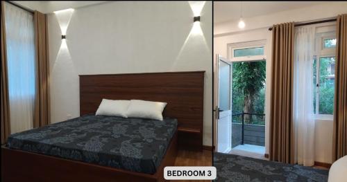 a bedroom with a bed and a window at Hillside Home in Kundasale