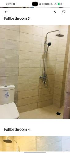 a bathroom with a shower with a toilet in it at Casa Junquera in Cebu City