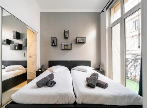 Llit o llits en una habitació de Center palais