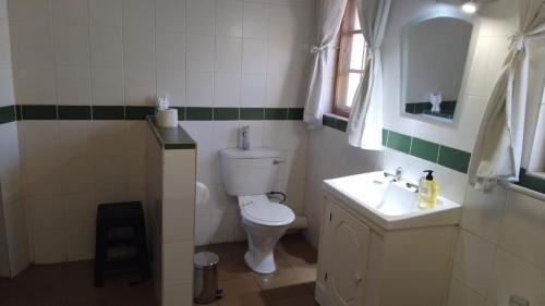 a bathroom with a toilet and a sink at Trout Ways in Waterval Boven
