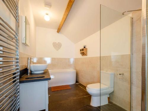 a bathroom with a toilet and a sink at 1 Bed in Corwen oc-52510 in Corwen