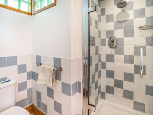 a bathroom with a shower and a toilet at 3 Bed in Bridgend oc-57715 in Southerndown
