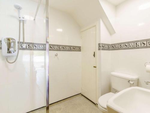 a bathroom with a shower and a toilet at 2 Bed in Aberaeron oc-45333 in Aberaeron